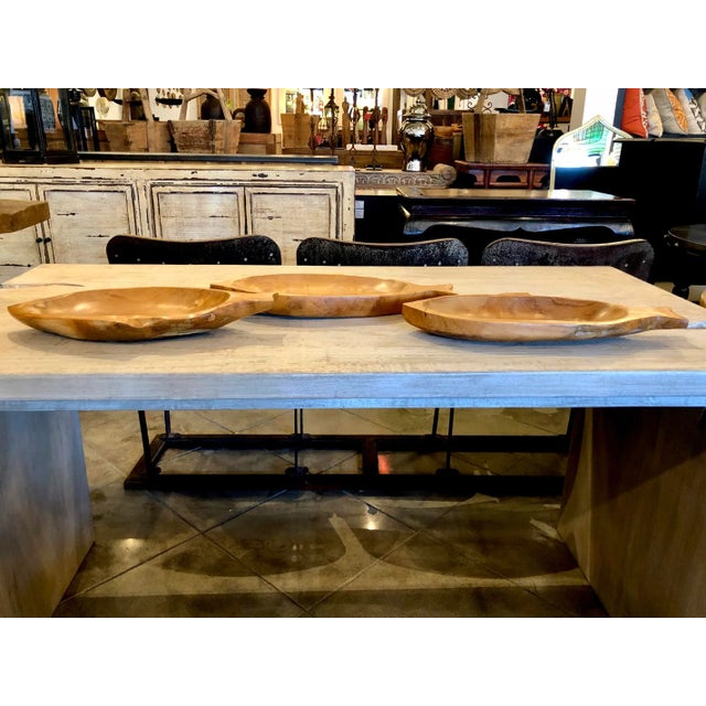 Coastal Teak Wood Fish Bowl For Sale In Los Angeles - Image 6 of 9