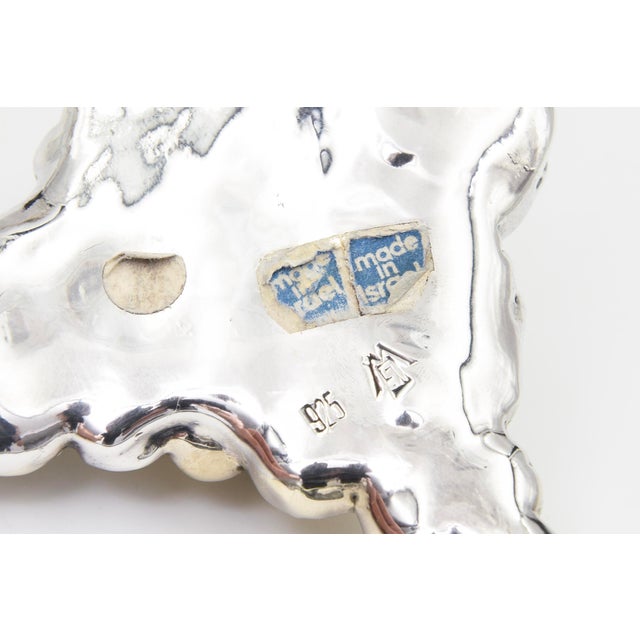 Vintage 1980s Sterling Silver Bib Necklace With Structural Grape Design For Sale - Image 10 of 11