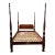 Vintage Thomasville Mahogany Collection Queen Size Rice-Post Bed For Sale