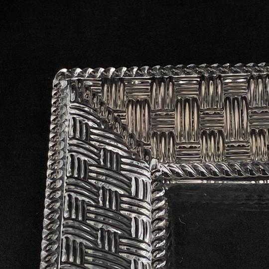 Transparent Vintage Tiffany & Co Woven Basket Weave Square Crystal Platter / Dish For Sale - Image 8 of 16