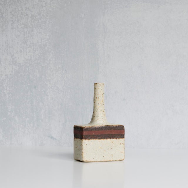 Ceramic Pair of Rare Bruno Gambone Ceramic Vases Italy – Mid-20th Century For Sale - Image 7 of 13