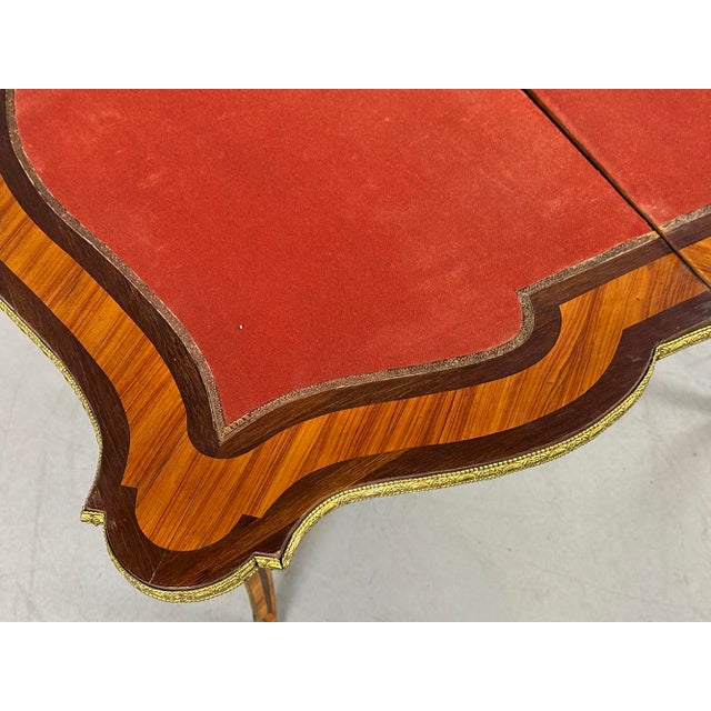 French Napoleon III Game Table with Inlays and Brass Aplications, 1890s For Sale - Image 6 of 10