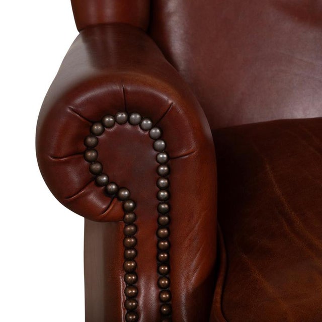 Vintage Chesterfield Cognac Leather Armchair For Sale - Image 5 of 14