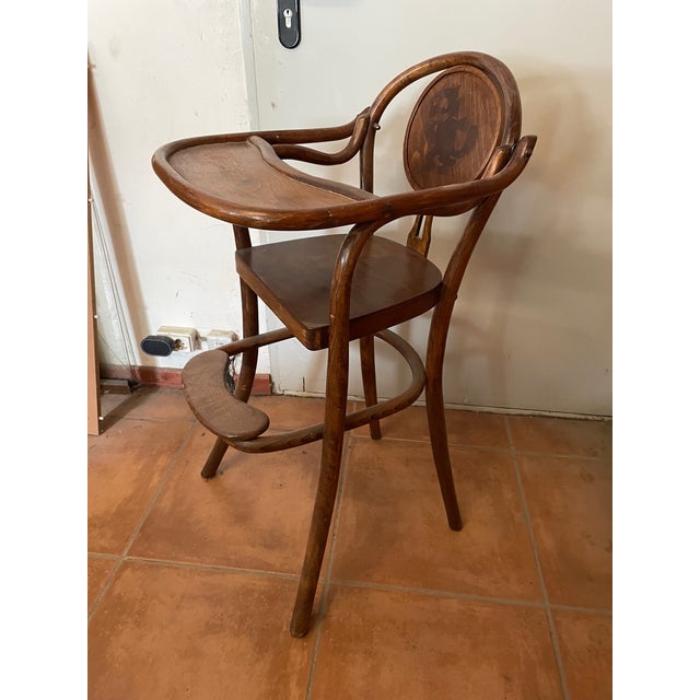 Bentwood Childrens Highchair with Embossed Felix the Cat Motif, 1920s For Sale - Image 9 of 9