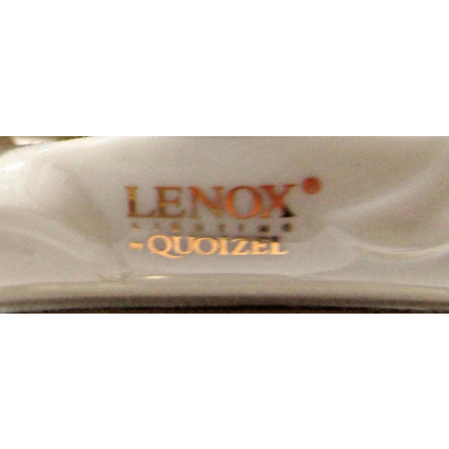 Elegant Lenox Quoizel Scalloped Shell Inspired Brass Accent Pendant Chandelier For Sale - Image 11 of 18