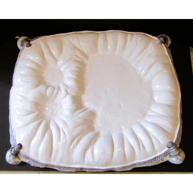 Vintage Italian Terra-Cotta Two Piece Sculpture Persian White Cat on a Pillow Circa 1960s For Sale - Image 13 of 16