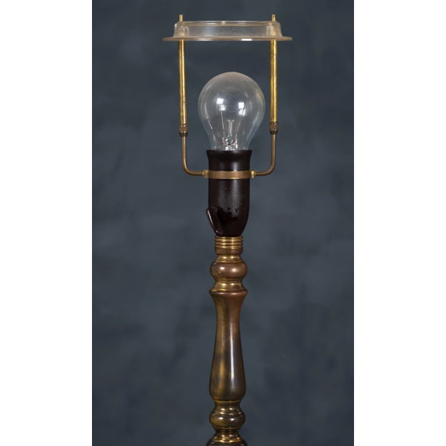 Tan Mid-Century Danish Teak & Brass Floor Lamp, 1960s For Sale - Image 8 of 10