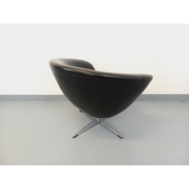 Vintage Scandinavian Swivel Chair in Imitation Leather and Chrome, 1970s For Sale - Image 6 of 16