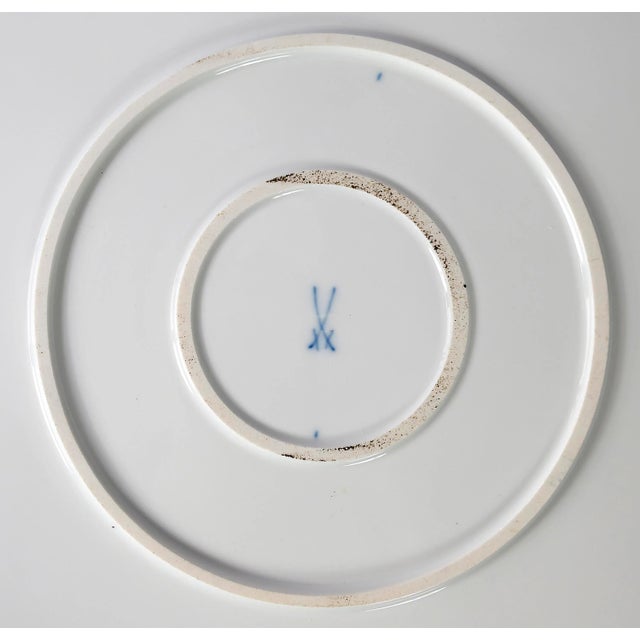 Large Meissen Hand Painted Gilded Porcelain Serving Plate For Sale - Image 6 of 7