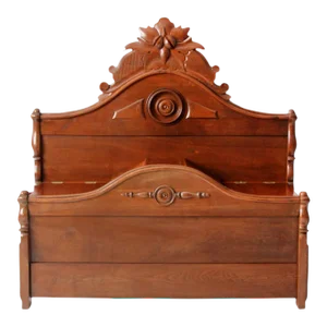 Victorian Style Carved W0od Footboard Bench