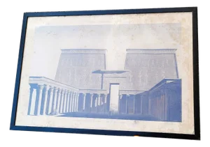 19th Century Temple of Edfu with Framed Engraving