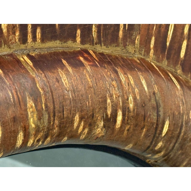 Pottery Barn Round Bark Wood Mirror For Sale In San Francisco - Image 6 of 12