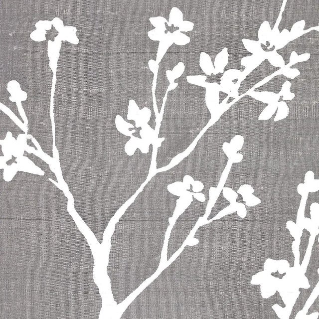 Contemporary Sample - Schumacher Twiggy Silk Fabric in Pewter For Sale - Image 3 of 5