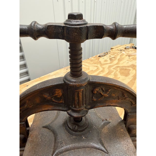 French French Black and Gilt Wrought Iron Book Binding Press For Sale - Image 3 of 10