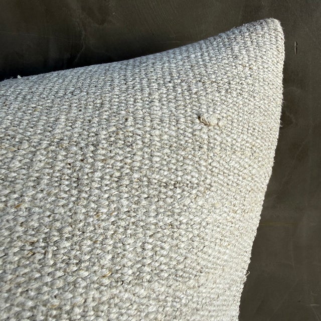 Mid-Century Modern Vintage Rug Pillow Cover With Original Seams For Sale - Image 3 of 6