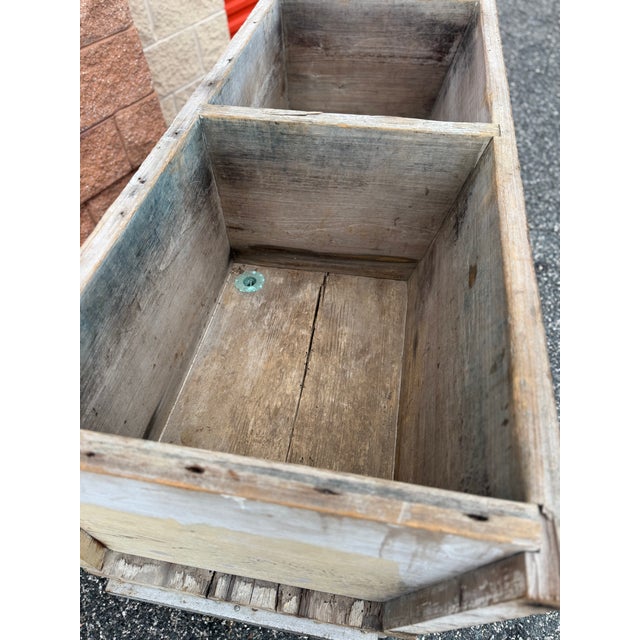 Rustic Rustic Wooden Industrial Rolling Cooler/Planter For Sale - Image 3 of 14
