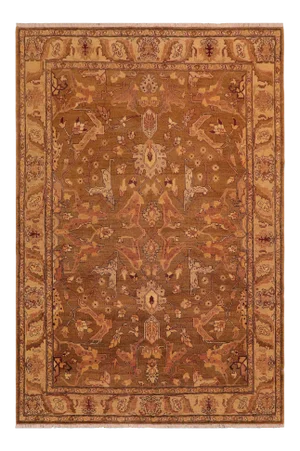 1980s 1980s Vintage Rustic Gold/Ivory Wool Rug