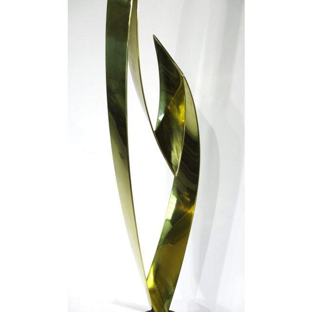 1980s Curtis Jere Large Brass and Marble Flame Sculpture For Sale - Image 5 of 12