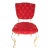 1950s French Provincial Cream Wood Side Chair in Tufted Red Velvet For Sale