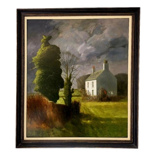 Douglas Wilson, The Great Farmhouse, 1990s, Oil Painting on Canvas, Framed For Sale