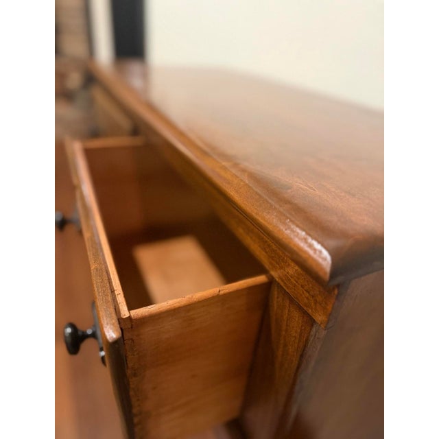 Vintage Five-Drawer Chest of Drawers in Rich Walnut Finish – Refinished Wood Dresser For Sale - Image 9 of 12