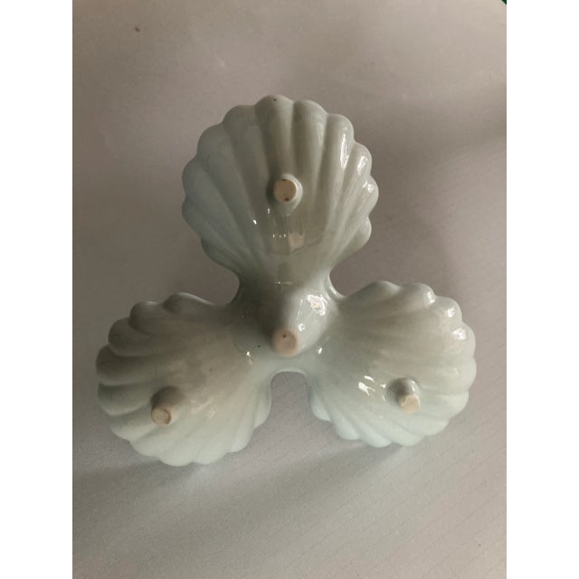 Vintage Hand Painted Ceramic Fish Handle Divided Dish For Sale - Image 4 of 7