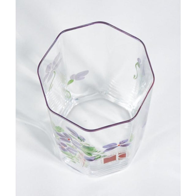 Glass Hand-Painted Glasses by Carlo Moretti, Set of 34 For Sale - Image 7 of 18