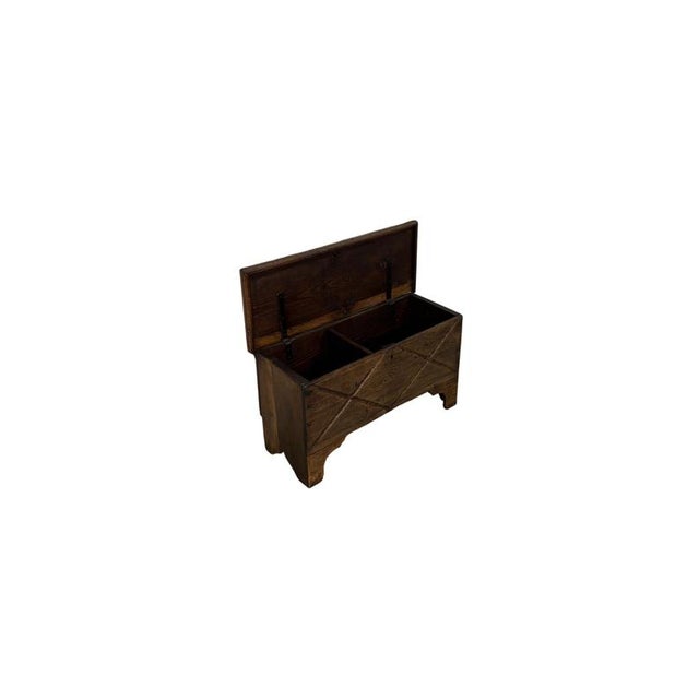 This small and elegant 19th-century chest, crafted from solid chestnut wood, features compact proportions and a...