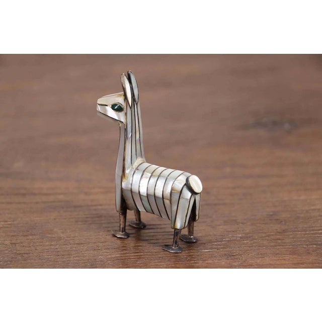 1950s Llama Figurine Sterling Silver and Mother of Pearl For Sale - Image 4 of 12