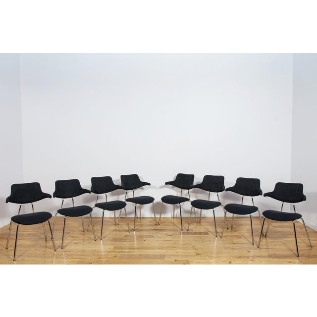 A set of eight chairs designed in 1964 by Vermund Larsen for Vermund Larsen A/S in Aalborg. The chairs have an...