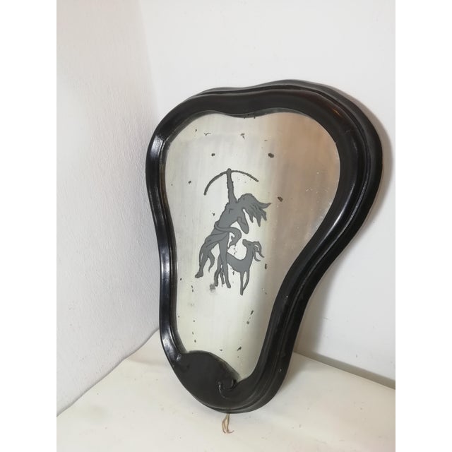 Wood Decorated and Backlit Mirrors by Gio Ponti, Italy, 1930s, Set of 2 For Sale - Image 7 of 15