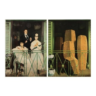 After Manet and Magritte "The Balcony", First Edition Lithograph and Photogravure - a Pair For Sale