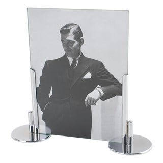 Art Deco Modernist Chrome Picture Frame, France 1930s For Sale