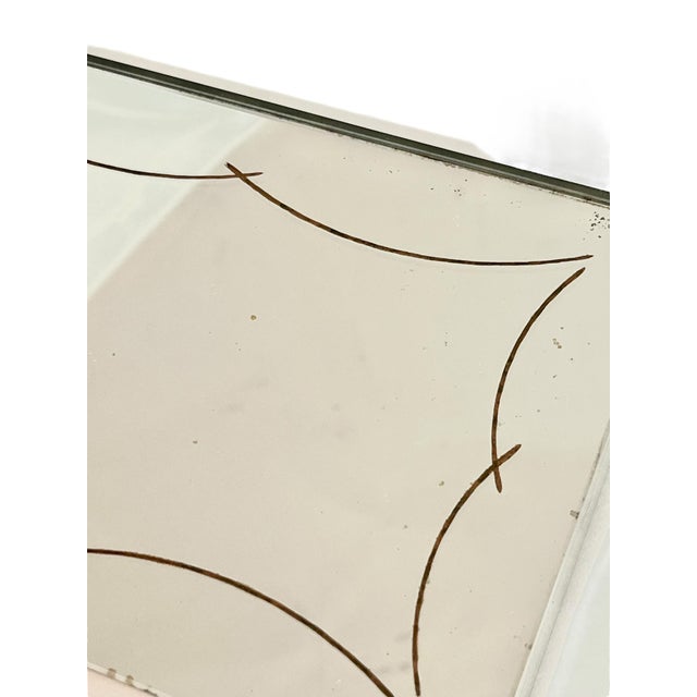 Silver Vintage French Art Deco Eglomise Mirror Glass Cigarette Box For Sale - Image 8 of 12