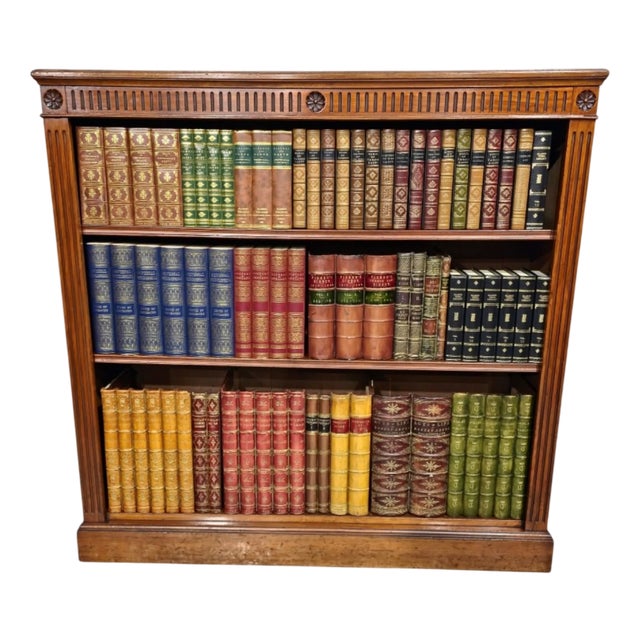 Mahogany Adjustable Open Library Bookcase, 1900 For Sale