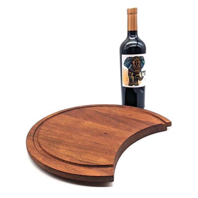 Wood Staved and Lathed Teak Wood Cheese Charcuterie and Carving Board For Sale - Image 7 of 10