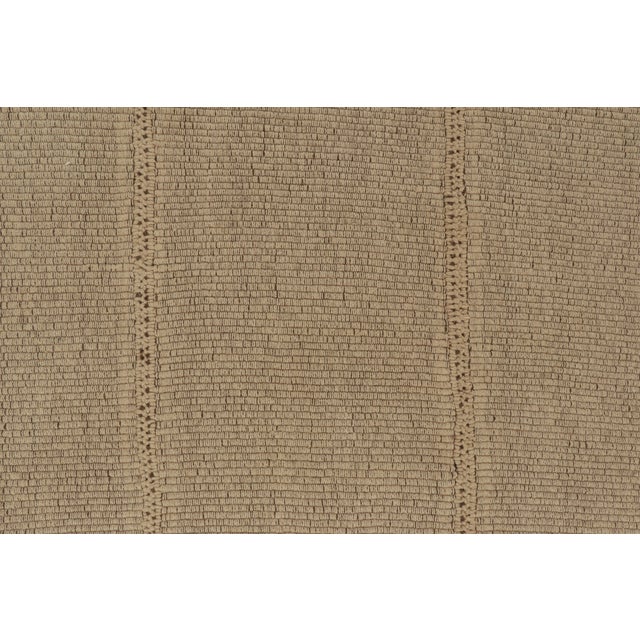 Rug & Kilim’s Contemporary Kilim in Sandy, Solid Beige-Brown Panel Woven Style For Sale In New York - Image 6 of 7