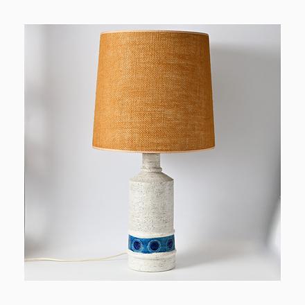 White and Blue Ceramic Table Lamp by Aldo Londi for Bitossi, 1970s For Sale - Image 15 of 15