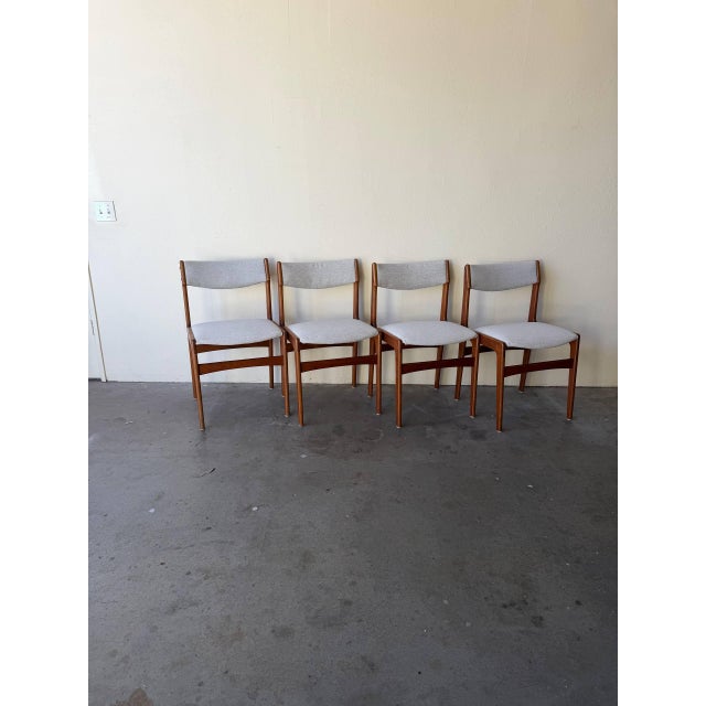 Teak Dining Chairs in Style of Erik Buch Set of 4 Danish Mid Century Modern Scandinavian Vintage 1960s For Sale - Image 4 of 11