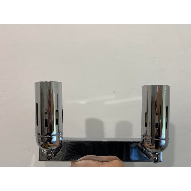 Silver Vintage Adjustable Chrome Double Wall Light by Sijaj Hrastnik, Slovenia, 1990s For Sale - Image 8 of 11