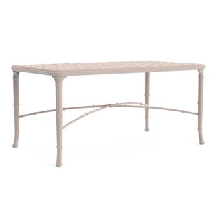 Brown Jordan Calcutta 24" x 42" Cast Top Coffee Table in Blush For Sale