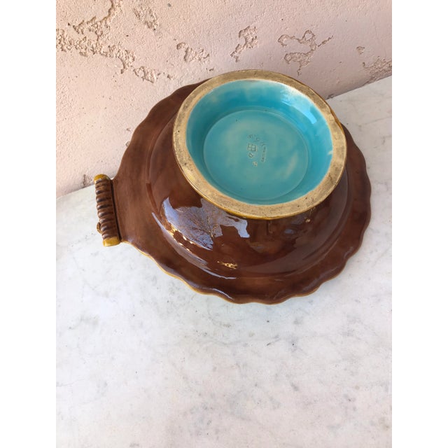 Late 19th Century English Victorian Majolica Chestnut Server Minton For Sale - Image 9 of 10
