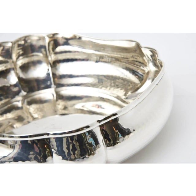 Vintage Hand-Hammered Silver Plate Bowl or Serving Piece Italian For Sale In Miami - Image 6 of 11