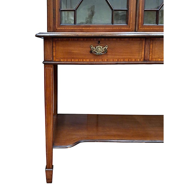 Edwardian Inlaid Mahogany & Glass Display Cabinet For Sale - Image 9 of 12
