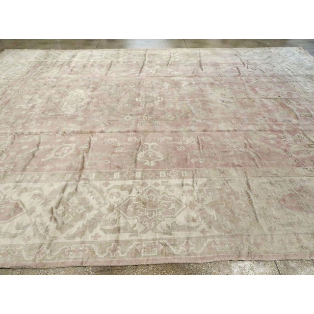 Galerie Shabab Collection Early 20th Century European Oushak Large Carpet For Sale - Image 4 of 8