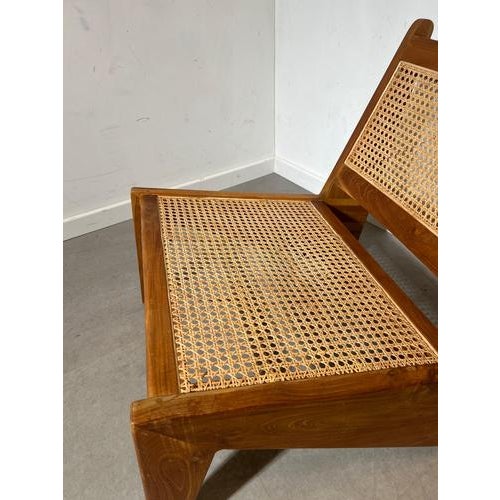 Kangaroo Lounge Chair in Teak and Rattan For Sale - Image 3 of 7