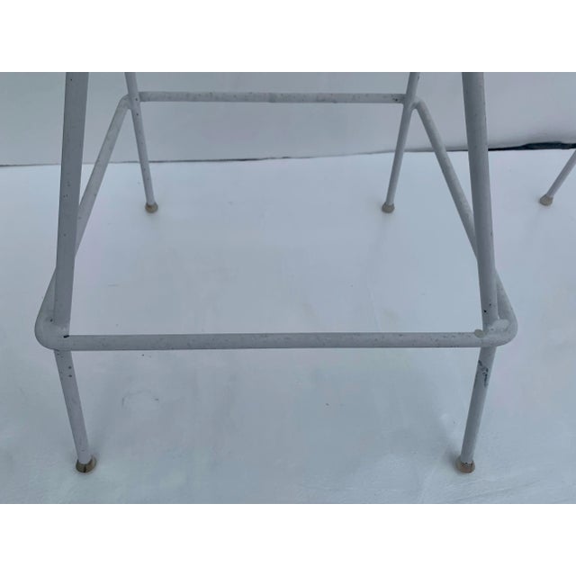 1960s Mid-Century Modern Wrought Iron Patio Barstools - Set of 4 For Sale - Image 9 of 11