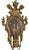 Rare survivor! This is an amazing wood wall mirror from the 17th century. It is hand carved of wood with two metal flower...