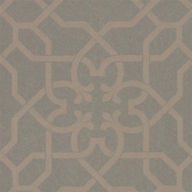 Sanderson Mawton Wallpaper in Charcoal/Gilver For Sale