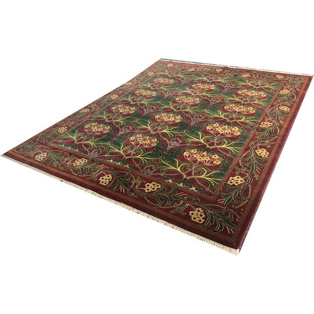 Arts & Crafts Vintage English William Morris Arts & Crafts Style Agra Rug For Sale - Image 3 of 7